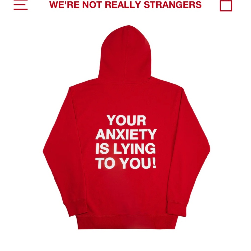 We’re Not Really Strangers Red Hoodie